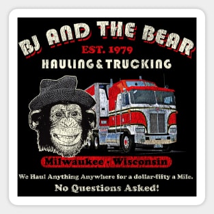 BJ and the Bear Hauling and Trucking Worn Out Magnet